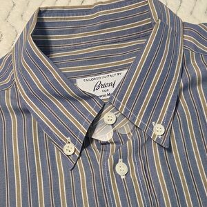 Brioni Dress Shirt Tailored In Italy For Neiman Marcus Mens XXL Cotton Striped